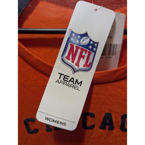 Chicago Bears NFL Team Apparel Long Sleeve Shirt Blue Orange Women's Size S New! - Picture 2 of 8